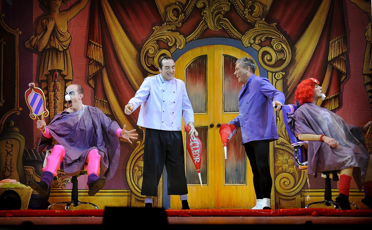 A scene from the Bradford Alhambra Theatre pantomime Cinderella, which stars Billy Pearce