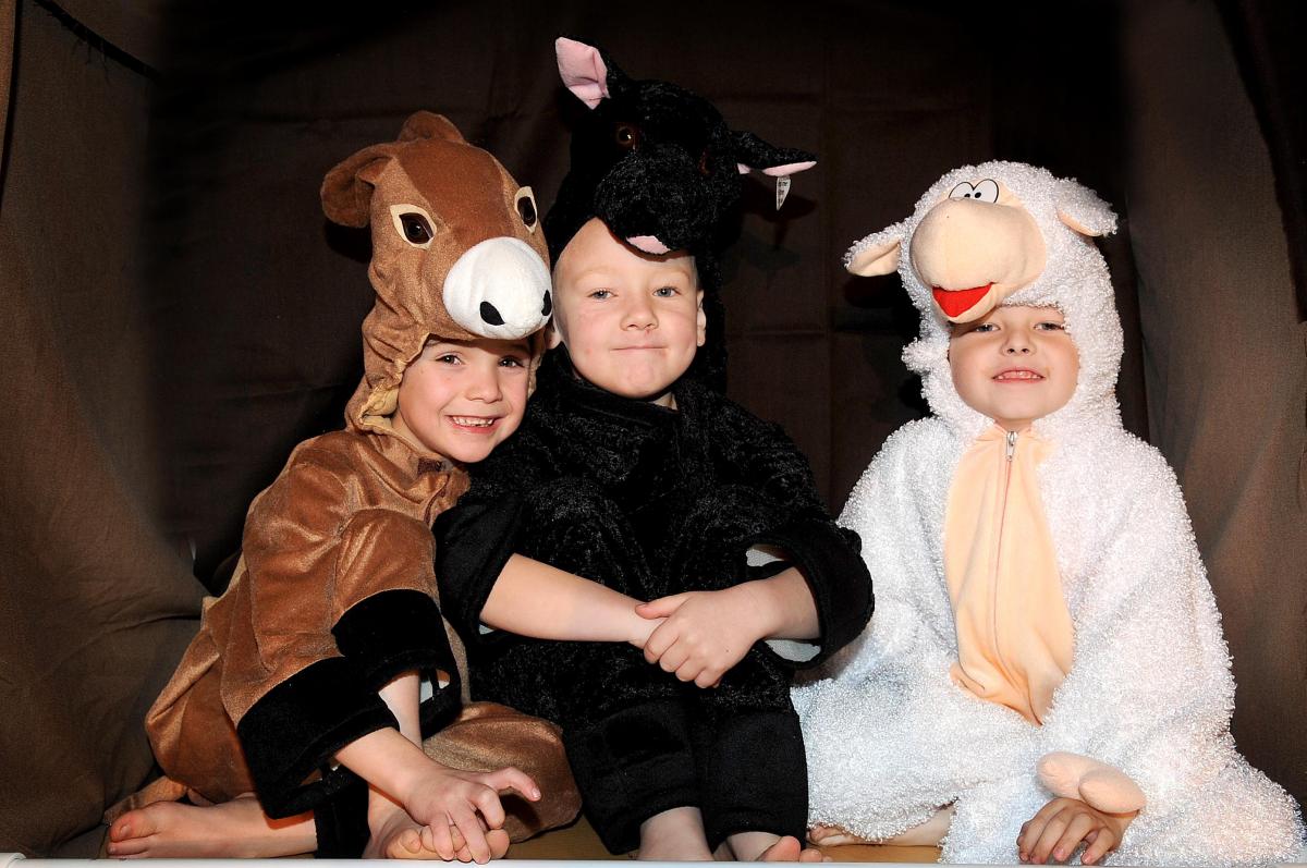 Three of the cast of Glenaire Primary School Nativity