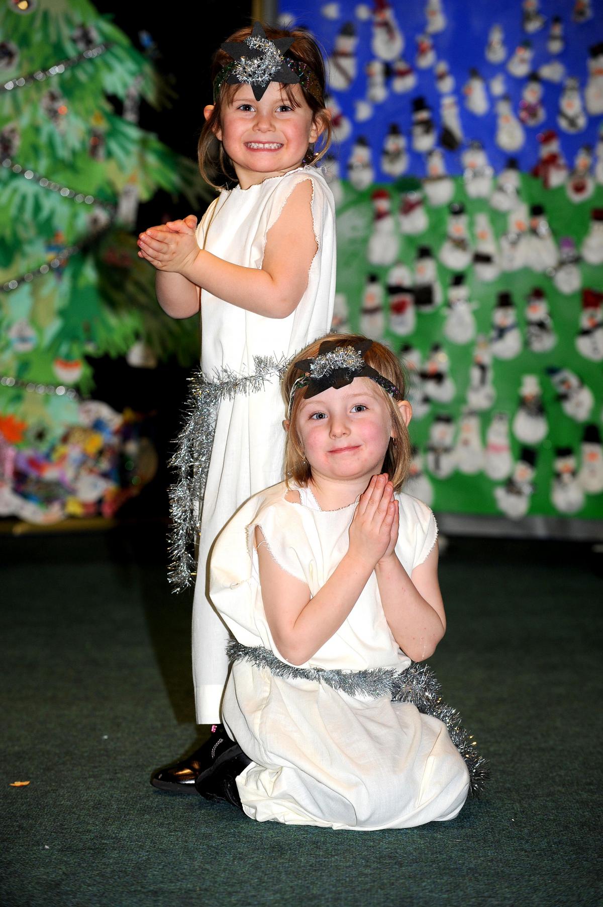 Taking part in Newhall Park Primary School Nativity 'Christmas Around the World' were Mackenzie Smith and Amy Hartshorne