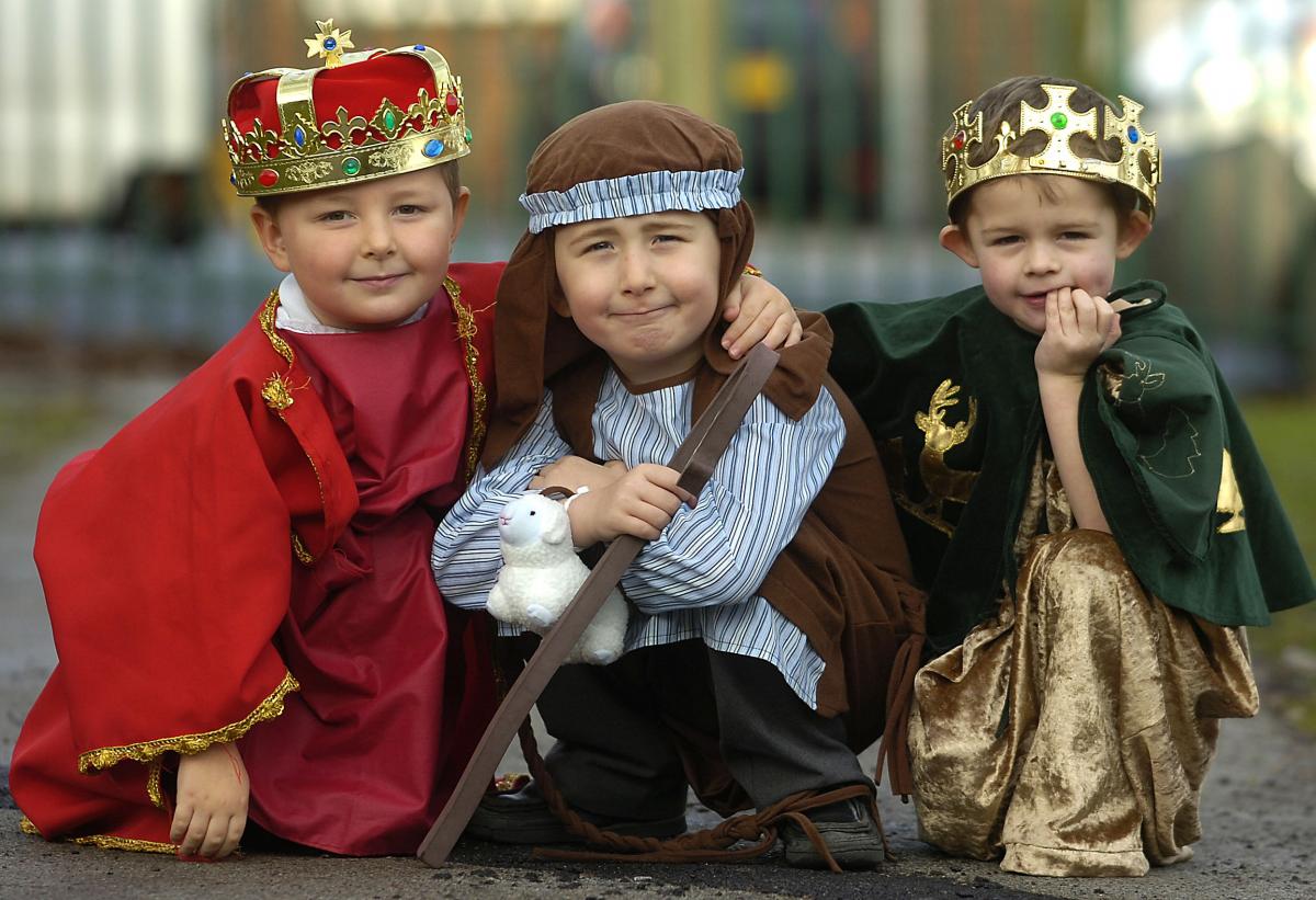 Taking part in Blakehill Primary School, Idle, Nativity were, from the left, Callum Smith, Ethan Gage and McKehen Hird