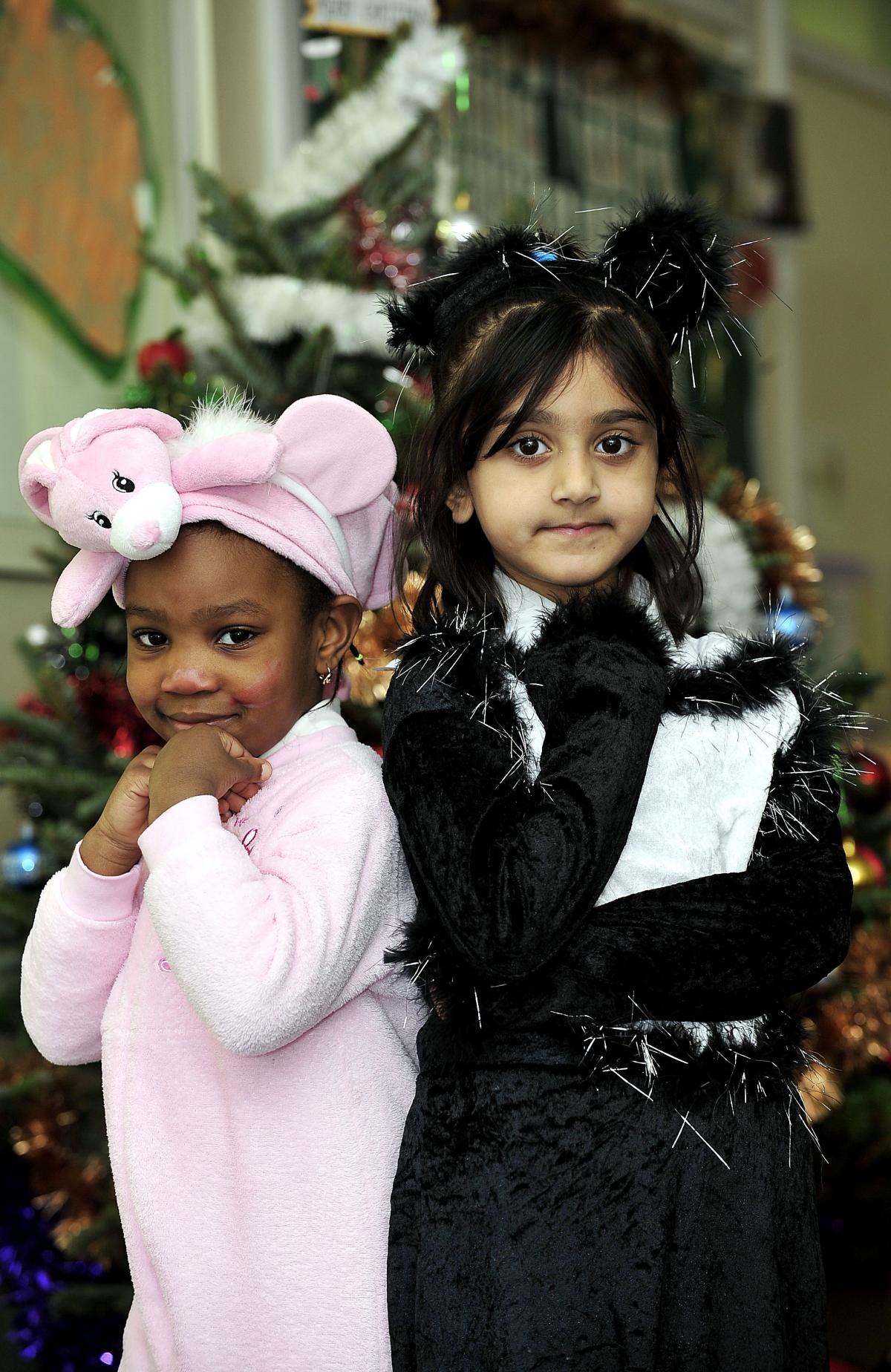 Taking part in Southmere Primary School Nativity were Elohor Larry-Okpako, left, and Nimrah Yasin