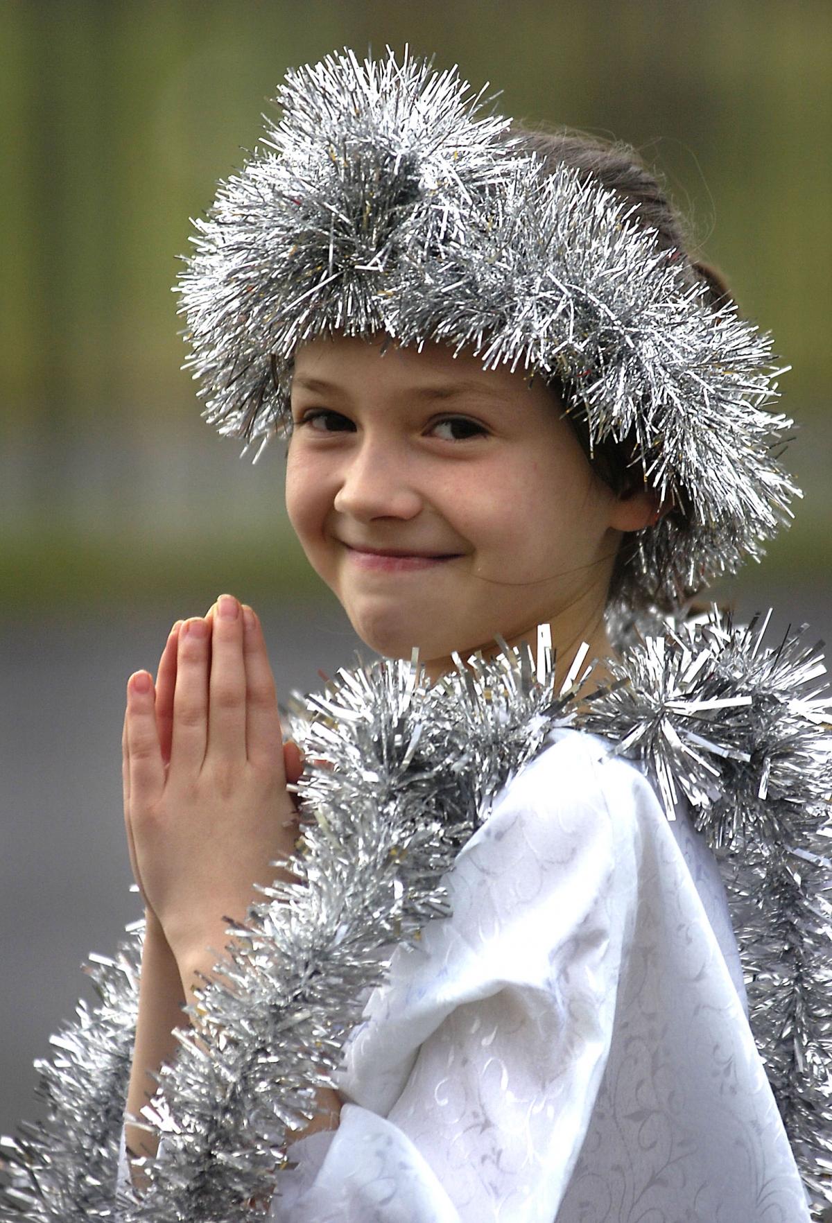 Ally Watson as an angel in Horton Park Primary School Nativity