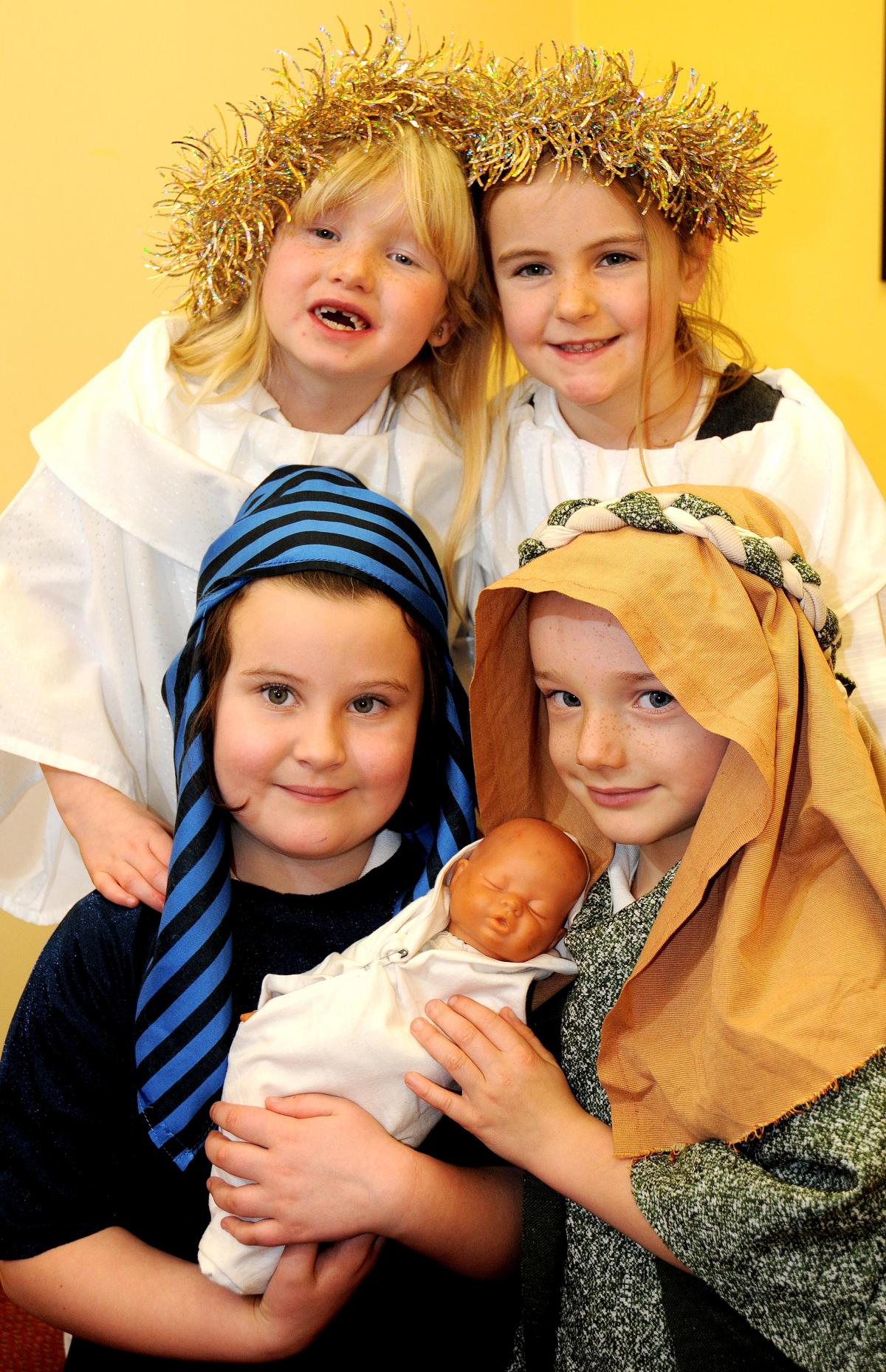 Appearing in Westgate Primary School, Otley, Nativity were Hollie Russell (Mary), Lewis Exley (Joseph) and angels Lucy Work and Lucy Mullens