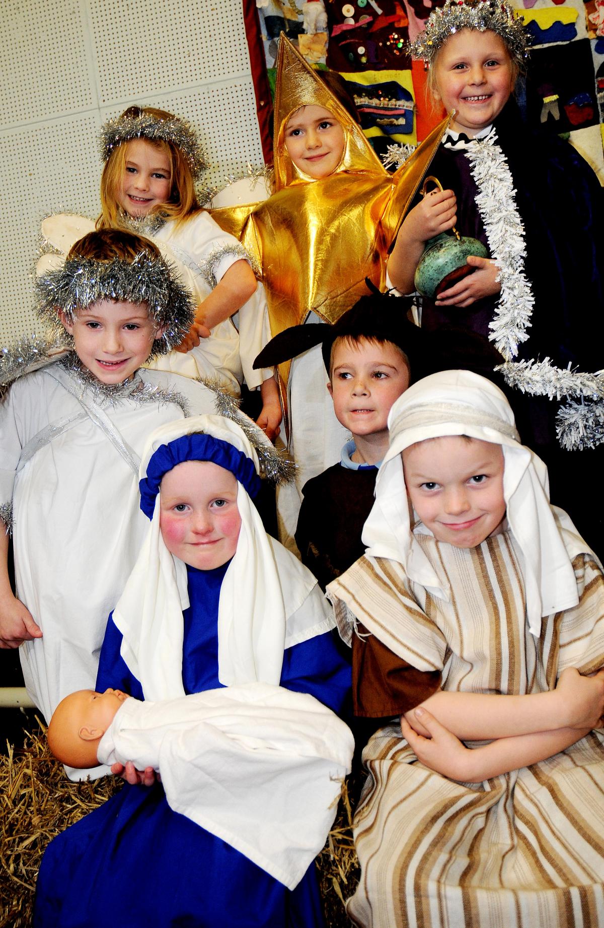 Some of the cast of Guiseley Primary School Nativity