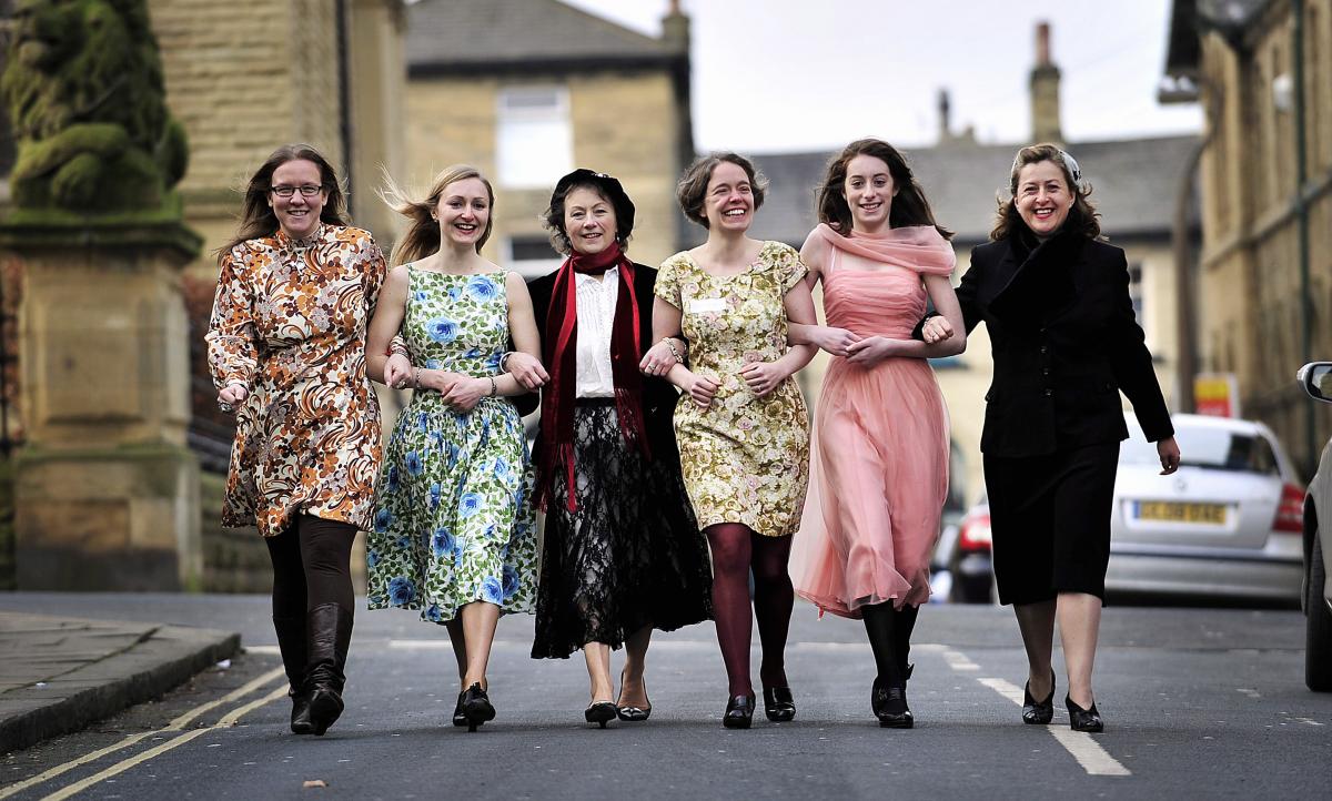 Hundreds of vintage-clothing and homeware enthusiasts flocked to a nostalgic fair at Saltaire’s Victoria Hall. Picture from the left are Lisa Hill, Sarah Williams, Catherine Surtees, Caroline Brown, Jessica Aaron and Deborah Williamson