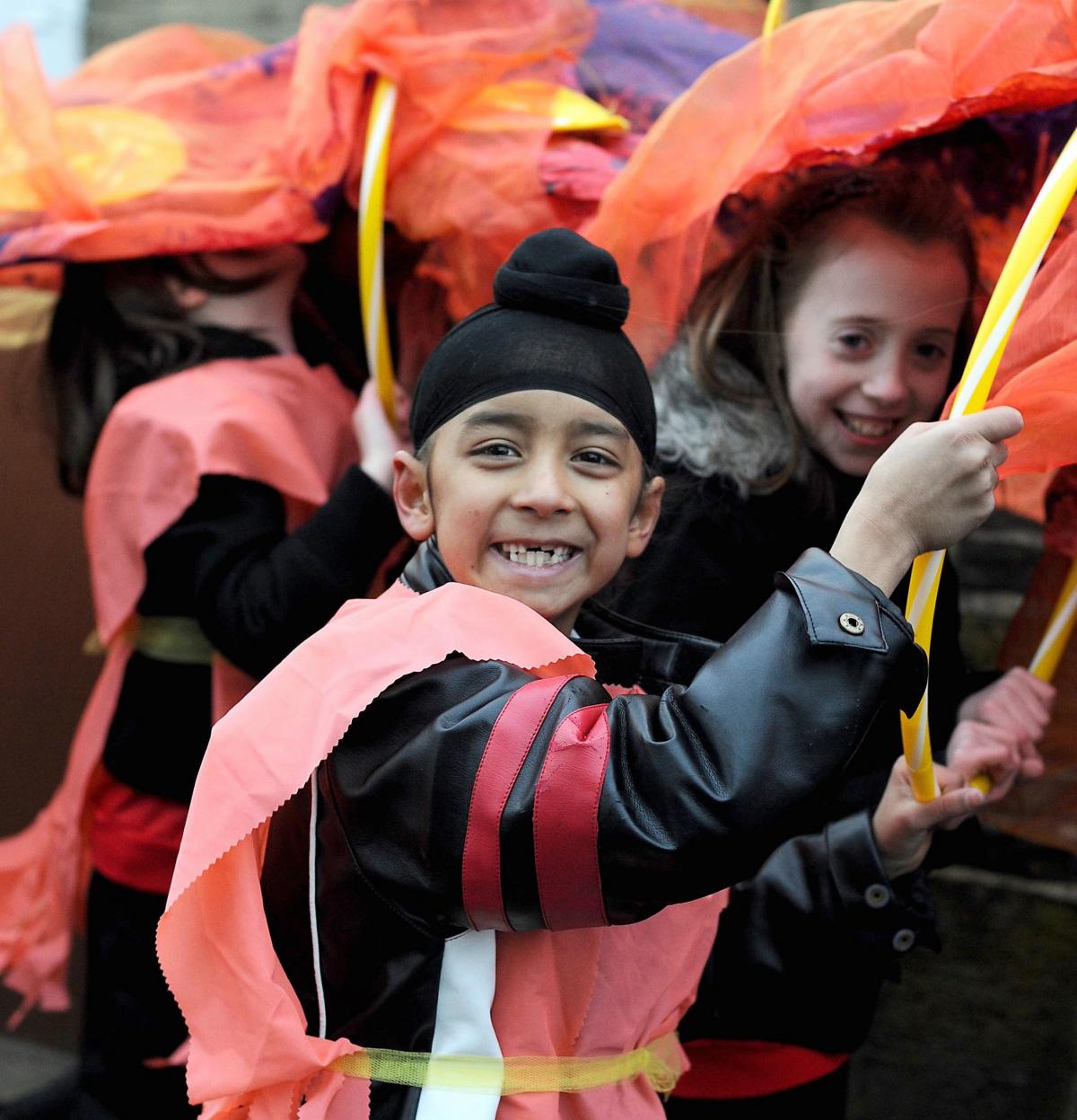 Pupils at Westminster Primary School in Undercliffe, Bradford, have been celebrating the Chinese New Year. Amnol Singh, 8, as part of a dragon