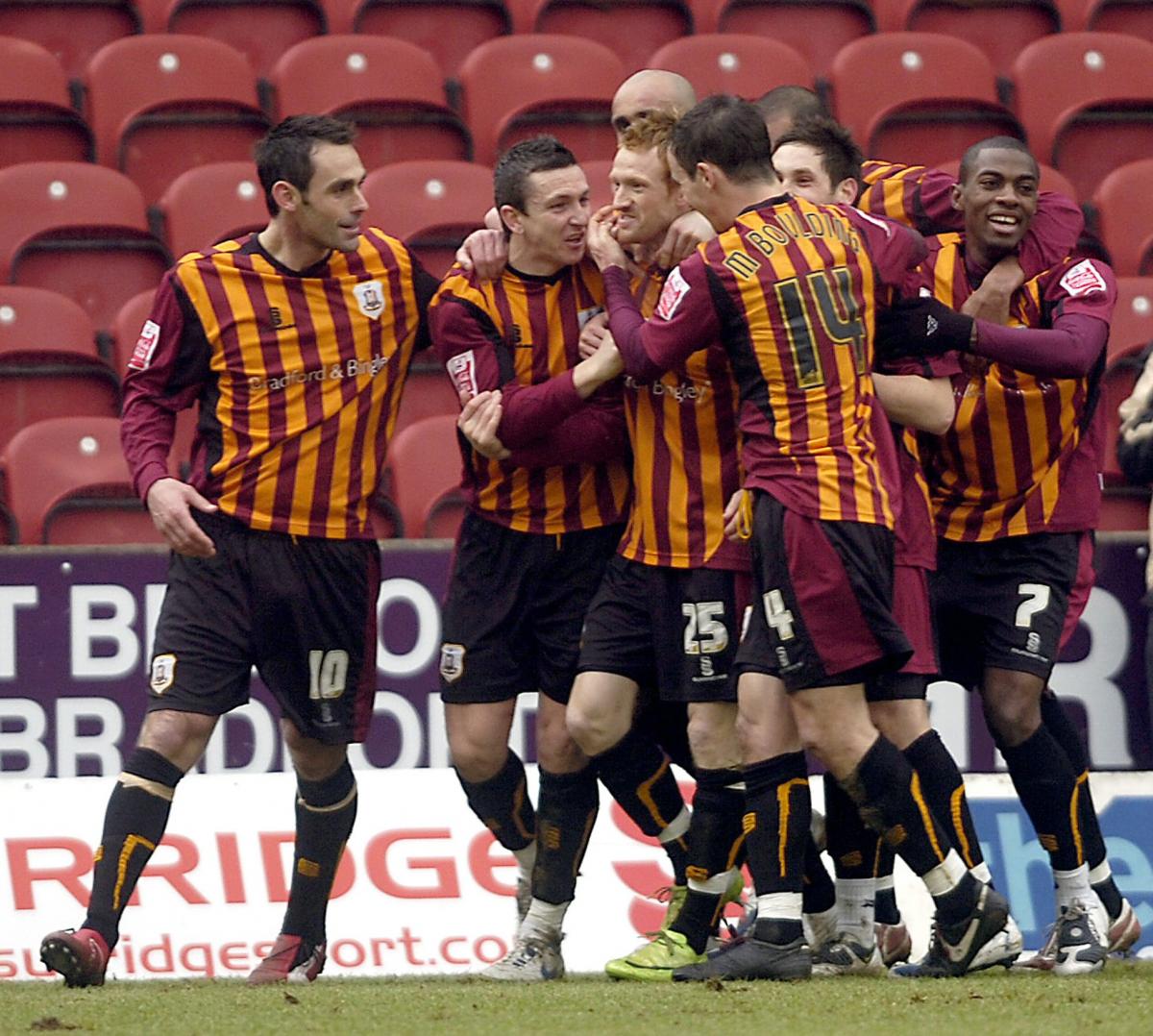 Steve Jones celebrates after scoring the match-winner – his second goal in consecutive home games