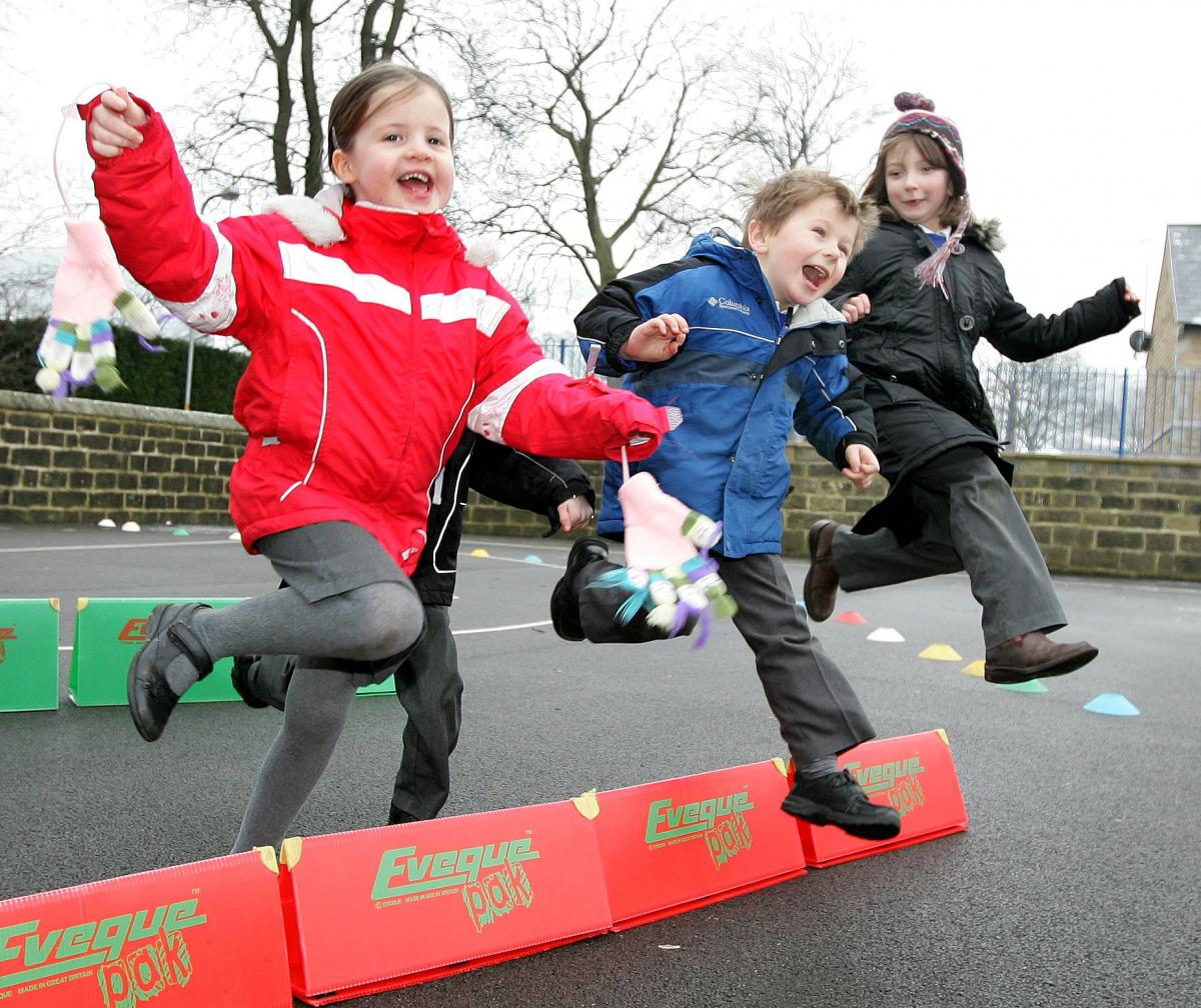 These three youngsters were among children at Sutton Church of England Primary School who tackled an assault course to help pay for the education of a young girl in Senegal. Tyla Hockey, Mackenzie Collinge and Sophie Maris, along with 21 other pupils in r