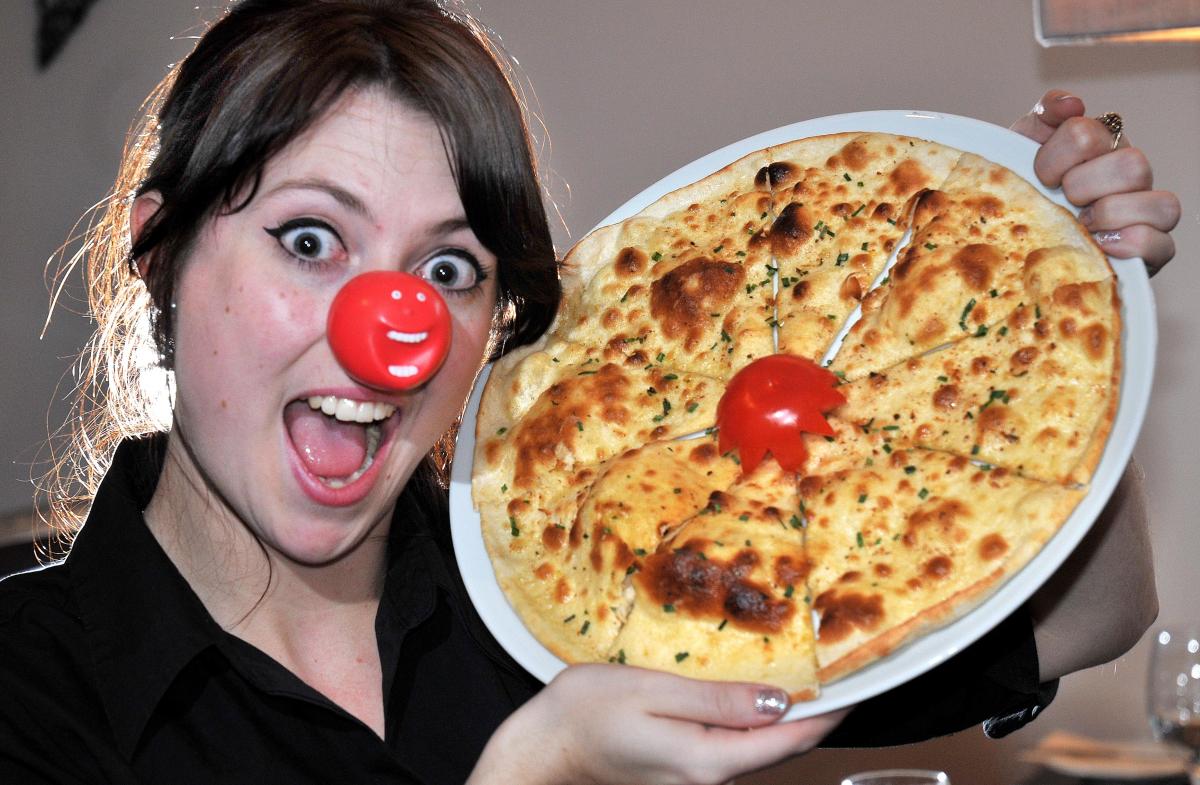 Harriet Beron, Events and Marketing Manager at the Hide Bar and Grill in Ilkley gets ready for a Red Nose event at the venue when local children will be able to design their own pizzas.