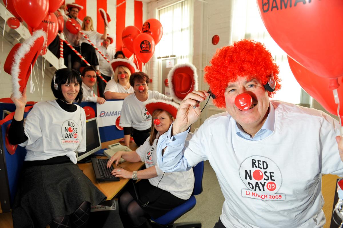 Staff at Damart were helping to raise money for Red Nose Day.