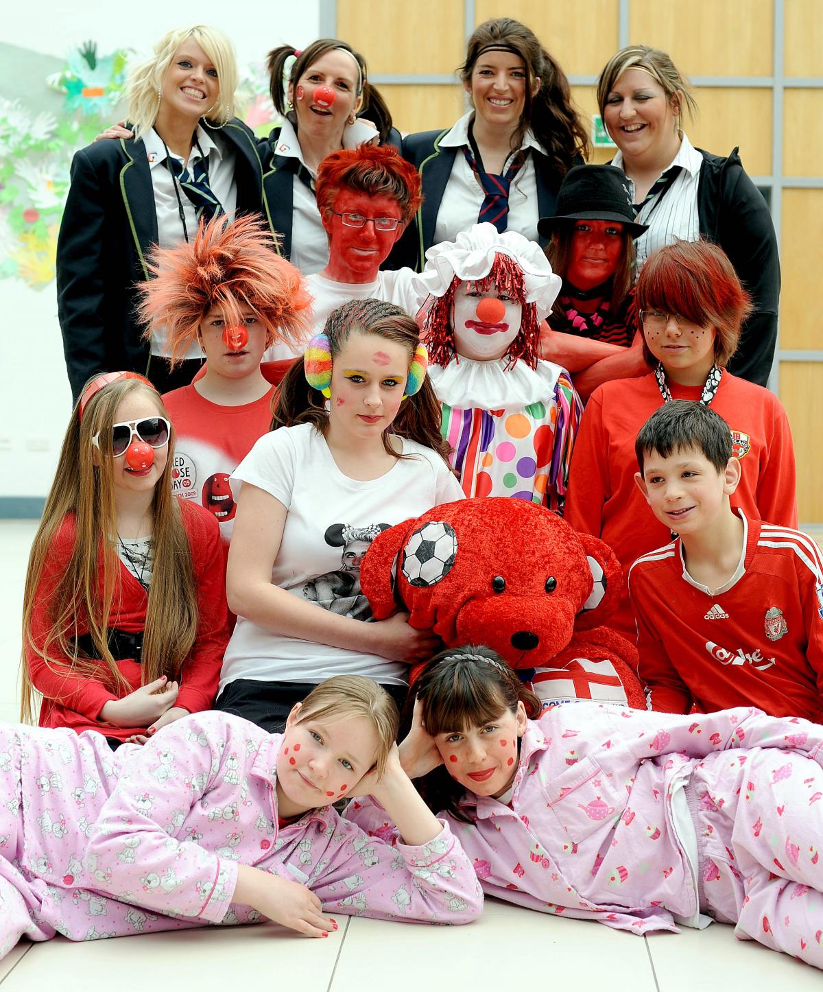 Staff and students at Bradford Academy got dressed up in Pj's and red clothing to raise money for Comic Relief.