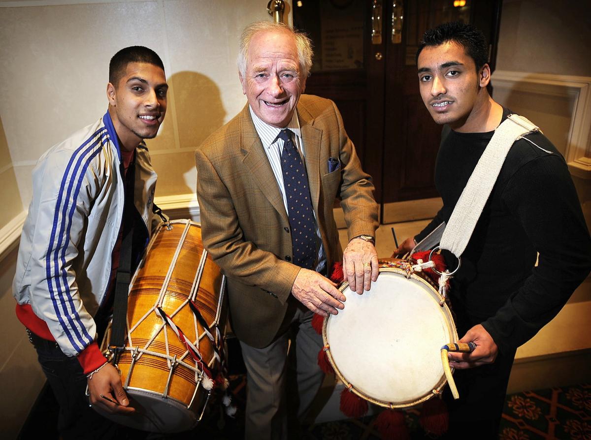 TV presenter Johnny Ball teamed up with Bollywood dancers, drummers and circus acts in Bradford to celebrate a project inspiring the city’s youngsters.
