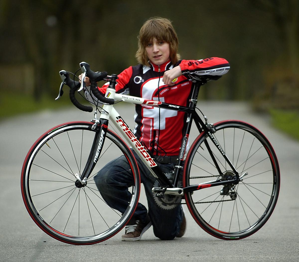 Determined Tom Woods, 14,is training for a charity cycle ride across England from coast to coast.