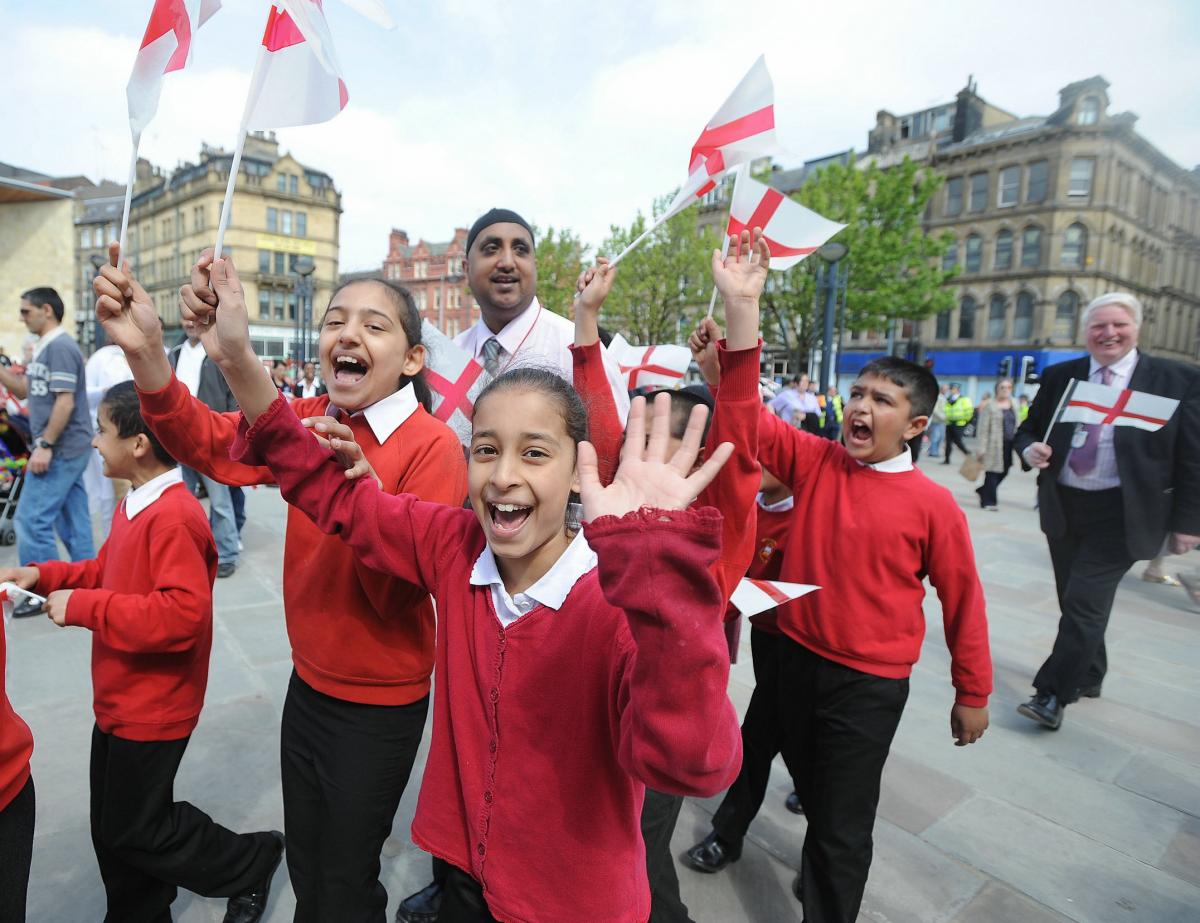Pupils from Iqra Primary School taking part in the parade.