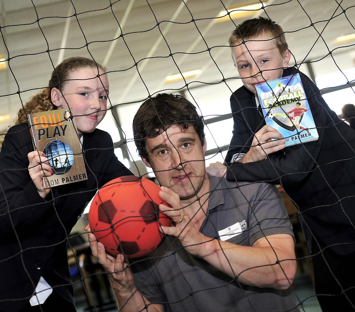 Football met literacy at Thornton Grammar School when a children’s author dropped in. 