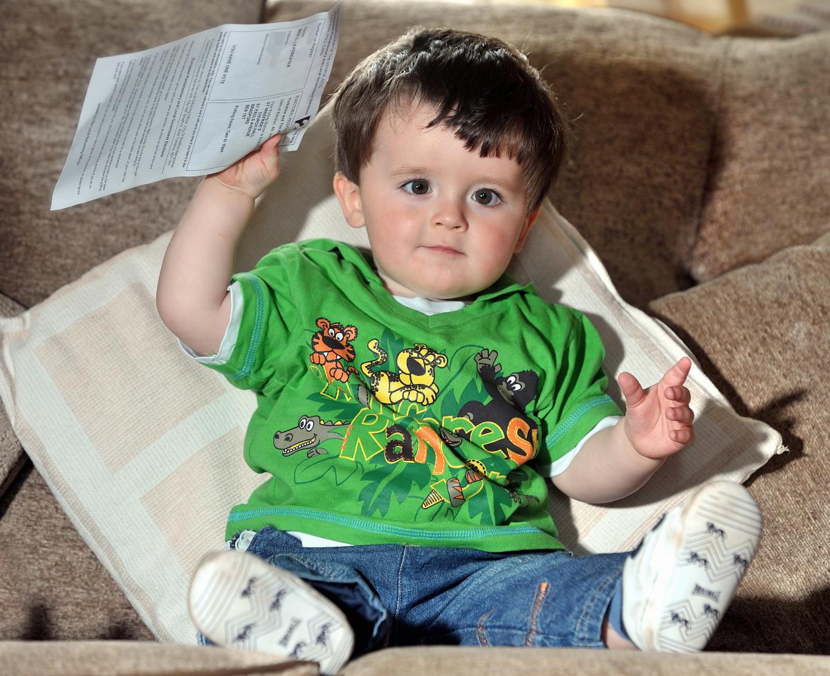One-year-old Ben Leadbeater has received an election card enabling him to vote in the European Elections this June. 