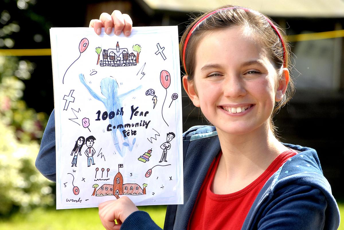 Orla Regan won a competition to design a programme cover for Ben Rhydding Fete which this year is celebrating a church and school centenary. 