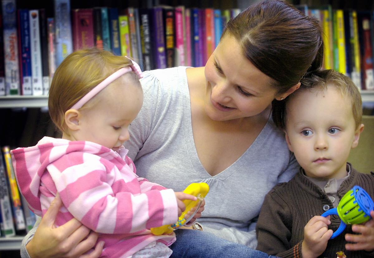 Helen Latka and children enjoy rhymetime at Wibsey library