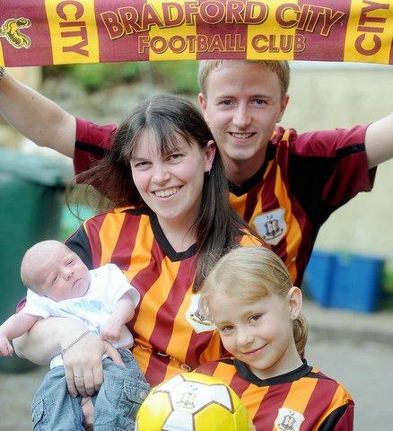 Bradford City supporters Mark Driver and Jenny Small are pleased to announce the safe arrival of their very own baby Bantam! 