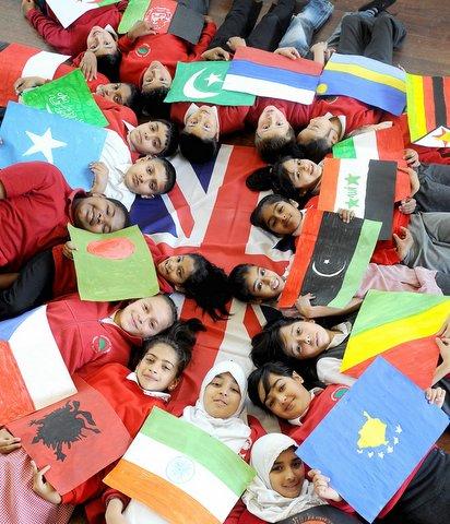 Students competed in a mini-Olympics contest at Springwood Community Primary School, in Wood Street, Manningham, Bradford. 