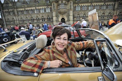 TV presenter and former rally driver Penny Mallory enjoys the atmosphere.