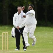 Nadeem Hanif bowling during an Aire-Wharfe League game back in 2018.