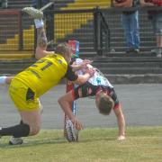 Ethan Ryan scores his first try for the Bulls against North Wales Picture; Tom Pearson