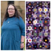 Louise Carr who is showcasing her 'Stations of Lament' textile project at Bradford Cathedral
