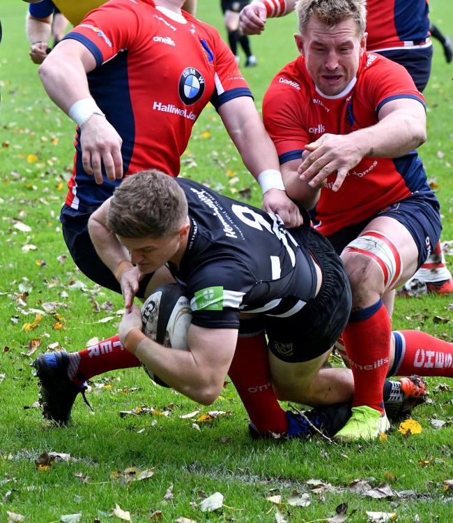 Otley v Chester: Max Johnson goes over to touch downPicture: Richard Leach