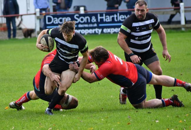 Henry Roberts scored a late try to secure a bonus point for Otley. Picture: Richard Leach