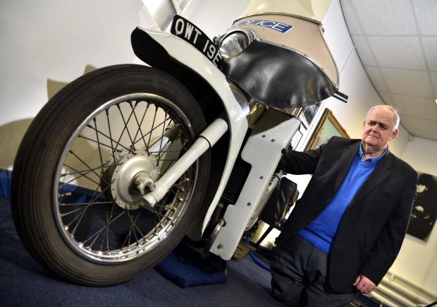 Bradford Telegraph and Argus: Martin Baines with a vintage Velocette motorcycle 