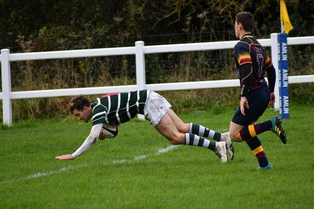 Max Kennedy (left) scored two of Old Grovians' four tries against Wath on Saturday. Picture: Ricahrd Leach.
