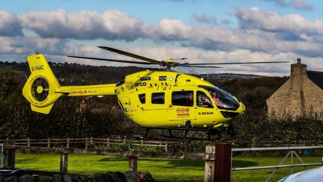 Air Ambulance landed in Thackley due to heart attack