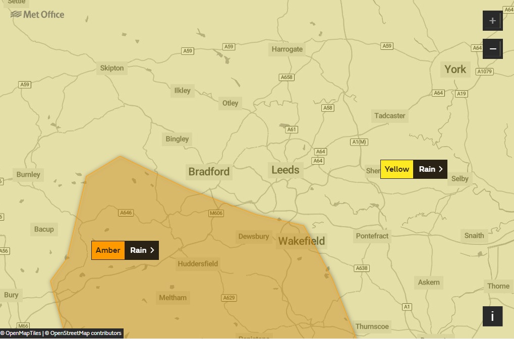 WARNING: MET Office issues amber alert for parts of - Bradford Telegraph and Argus