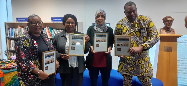 L-R: Award winners Uduak Archibong, Glynis Fletcher, Sheena Hussain and event organiser Tony Tokunbo Eteka Fernandez