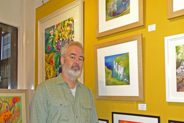 David Starley at the watercolour exhibition