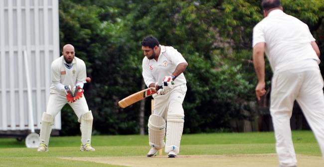 Bradford Moor take a wicket against Thornbury in the Dales Council League. Picture: Richard Leach.
