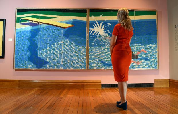 Bradford Telegraph and Argus: Hockney's swimming pool painting on display at Cartwright Hall