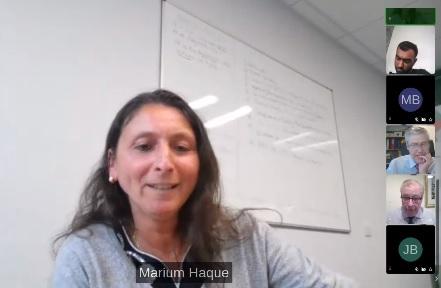 Marium Haque during the online meeting