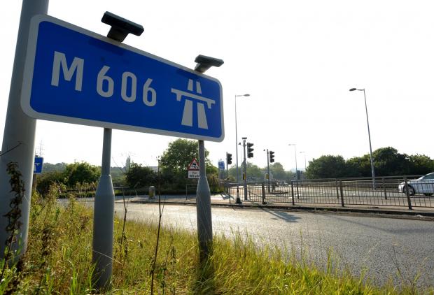 Bradford Telegraph and Argus: Road sign for the M606, pictured.