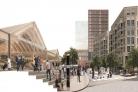 An artists' impression of the Northern Powerhouse Rail planned for Bradford city centre station