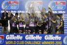 Manly celebrate their 2010 World Club Challenge victory over Leeds