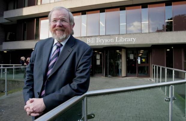 Bradford Telegraph and Argus: Bill Bryson outside the Durham University library that bears his name