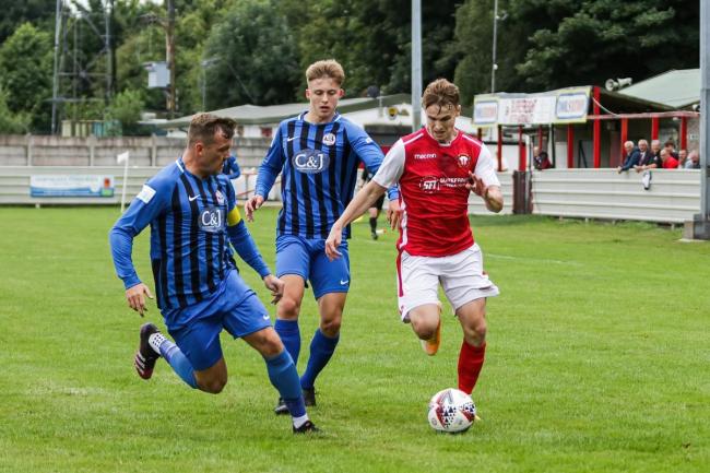 Lewis Waddington (right) scored twice in Thackley’s win at Goole. Pic: Robert Leal.