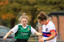 Alice McUrich (left) netted Avenue's only goal in their heavy league defeat at home to Wakefield Trinity Picture: Steve Biltcliffe Photography