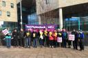 A file picture of strike action at Bradford College. Picture: Bradford College UCU (Twitter)