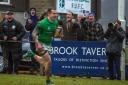 Wharfedale president John Spencer, left, watches Oli Cicognini cruise in for a try. Picture: Ro Burridge