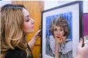 Bradford artist Simone Malik with her ballpoint artwork of Princess Diana