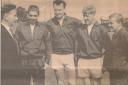 The clipping is from the T&A (or Sports) and shows McGillivray (second right) with three other new signings in 1966 being welcomed by Avenue vice-chairman Leon Jackson