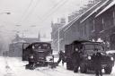 A snowy street scene in Clayton in 1958